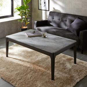 メラミン天板の大理石柄モダンリビングローテーブル 【キズや汚れに強い】の商品写真