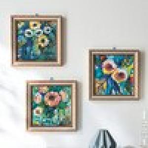 フラワーモチーフのミニゲルアートフレーム <約19×19cm> 【置き掛け兼用】の商品写真