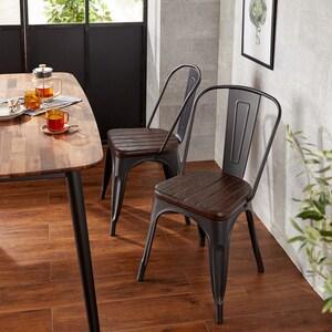 スチールダイニングチェア2脚セットの商品写真