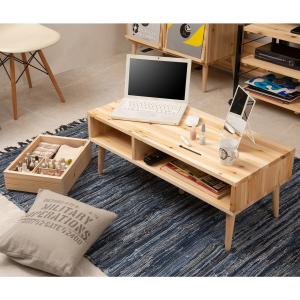 テレビ台としても使えるリビングローテーブル <幅90cm>の商品写真