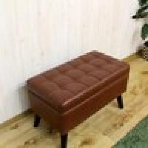 合皮の脚付き収納スツールの商品写真