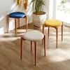 座面のカラーを選べるオーク材のスタッキングスツールの商品写真