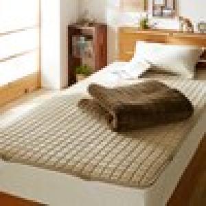 ウレタン入りのもちもちリバーシブル敷きパッド 【あったか微起毛生地ー×メッシュ生地】の商品写真