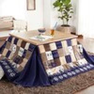 【省スペースタイプ】パッチワーク風プリントの洗えるこたつ布団の商品写真