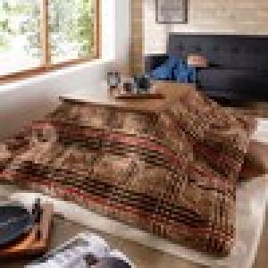 サイズが豊富なチェック風プリントの洗える薄掛けこたつ布団の商品写真