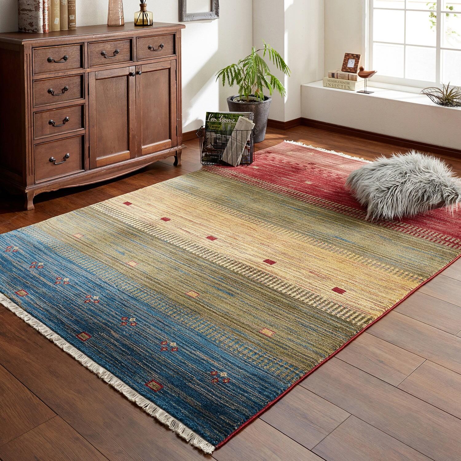 トルコ製折りたためるウィルトン織ラグ(グラデーション)の商品写真