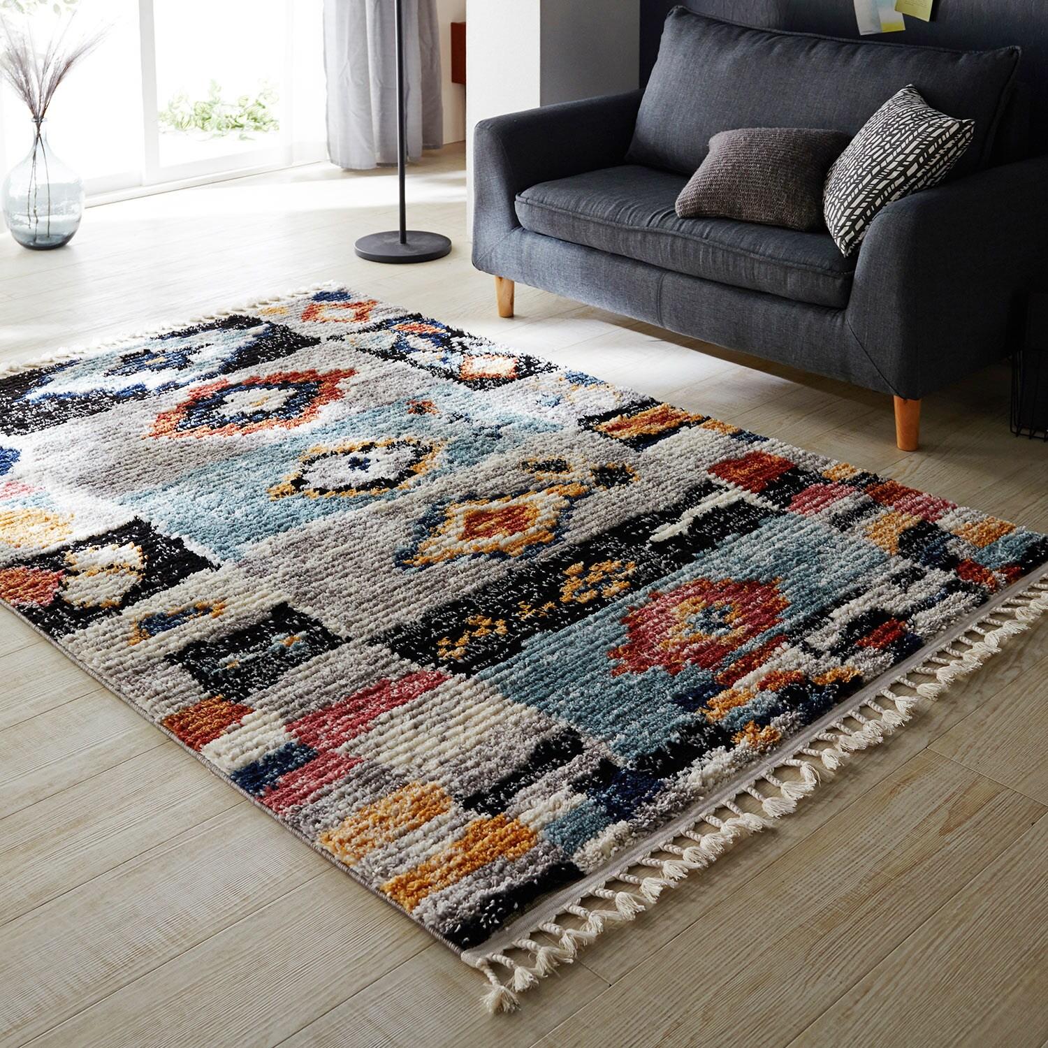 トルコ製折りたためるウィルトン織ラグ(モロッカン)の商品写真