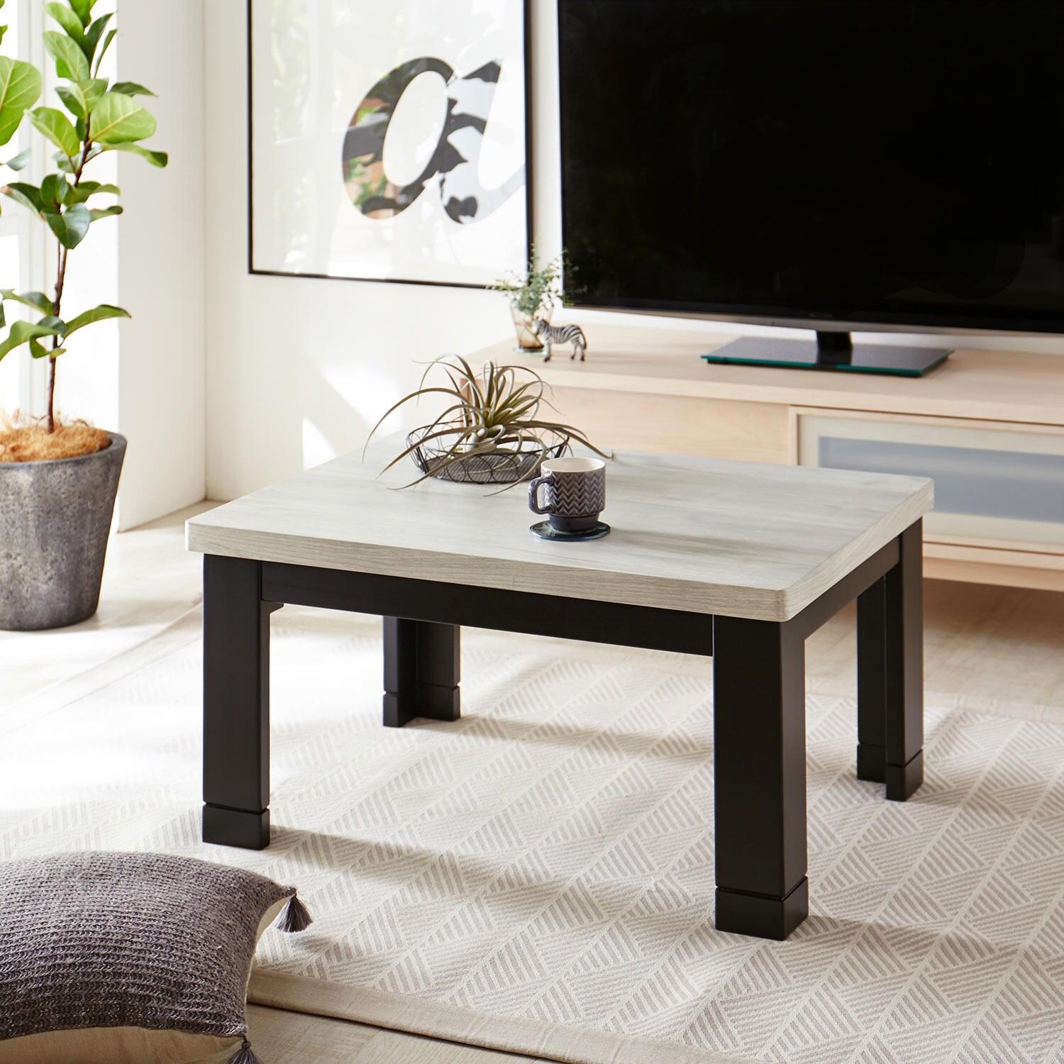 軽量で使いやすい!グレイッシュデザインの継ぎ脚こたつテーブルの商品写真