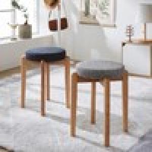 1脚ずつカラー選べるタモ材のスタッキングスツール(ファブリック)の商品写真