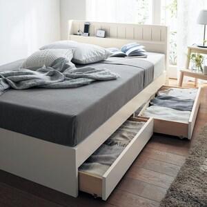 豊富なサイズから選べるコンセント&引出し収納付きベッドの商品写真