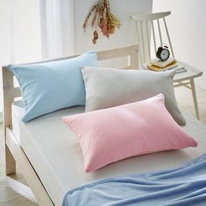 着脱簡単!ふっくらニット素材のL字ファスナー式枕カバーの商品写真