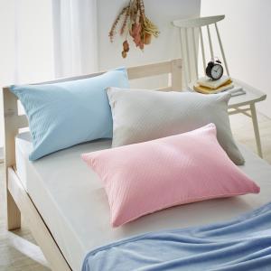 着脱簡単!ふっくらニット素材のL字ファスナー式枕カバーの商品写真