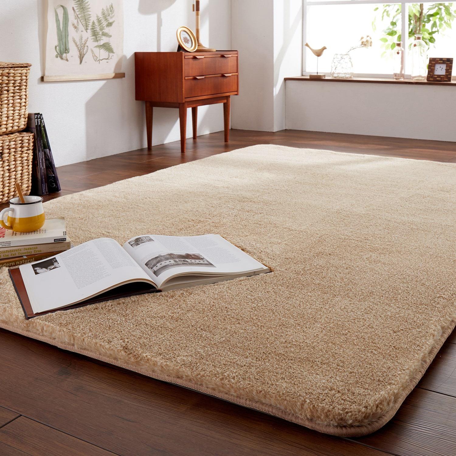 寝ころびたくなるふわふわシャギー低反発ウレタン入り厚敷きラグの商品写真