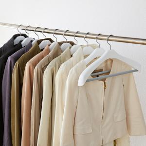 ホワイト色でクローゼットすっきり!ジャケットハンガー10本セットの商品写真
