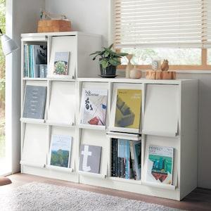 フラップ扉のディスプレイラックの商品写真