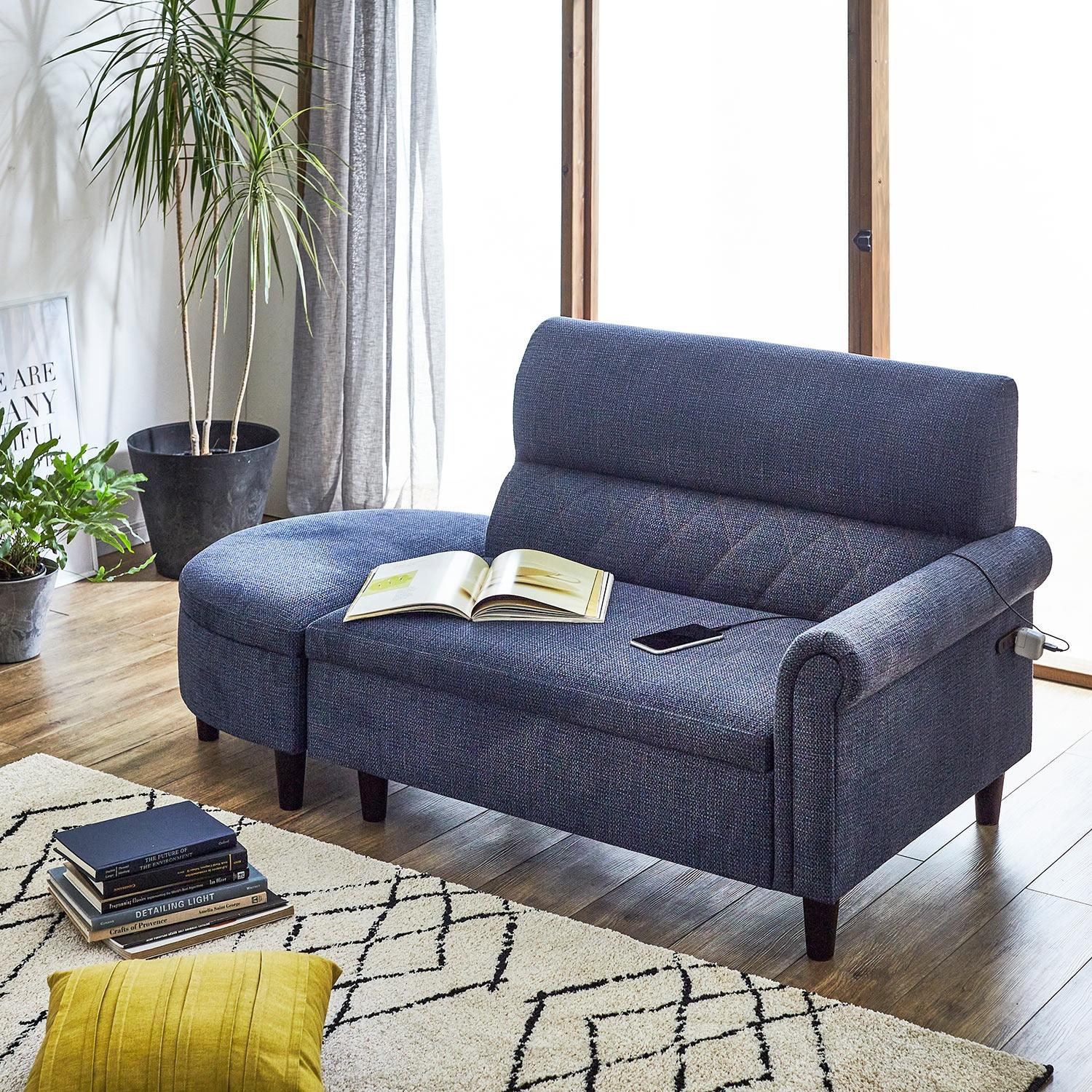 引っ掻き傷に強い!収納スペース付き組み替えソファーの商品写真