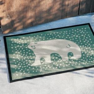 北欧調デザインの泥落とし屋外玄関マット「しろくま」の商品写真