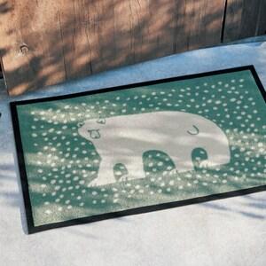 北欧調デザインの泥落とし屋外玄関マット「しろくま」の商品写真
