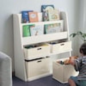 収納ボックス付きおもちゃ&絵本収納ラック(幅45cm/幅85cm)の商品写真