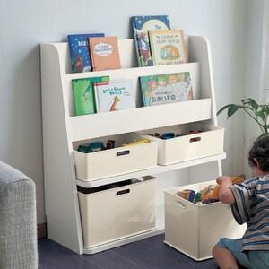 収納ボックス付きおもちゃ&絵本収納ラック(幅45cm/幅85cm)の商品写真