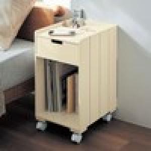 コンセント付きサイドテーブルワゴンの商品写真