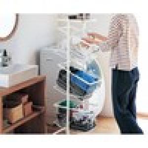 通気性の良いスチール製ランドリーバスケット付きランドリーワゴンの商品写真