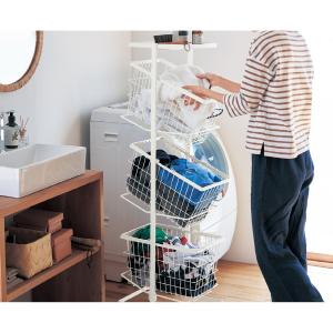 通気性の良いスチール製ランドリーバスケット付きランドリーワゴンの商品写真