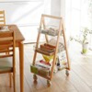 北欧デザインのバスケットリビングワゴンの商品写真