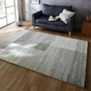 ベルギー製のブロックデザインのウィルトン織りラグの商品写真