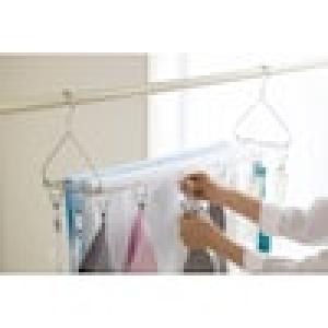 バスタオルも小物もまとめて干せるステンレス洗濯ピンチハンガー <18ピンチ>の商品写真