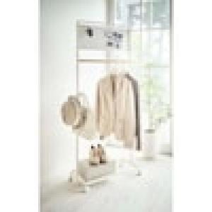 マグネットが使えるパネル付きハンガーラック <幅69cm>【キャスター付き】の商品写真