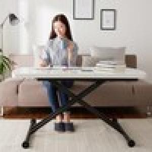 ホワイトモダンな昇降式テーブル <4人用>の商品写真