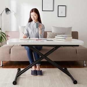 ホワイトモダンな昇降式テーブル <4人用>の商品写真