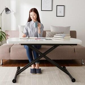 ホワイトモダンな昇降式テーブル <4人用>の商品写真