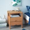 アルダー材の引出し&コンセント付きベッドサイドテーブル <高さ50.5cm>の商品写真