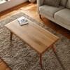 オークの無垢材を贅沢に使用したリビングテーブルの商品写真