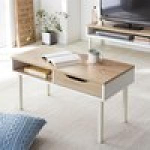 奥行を抑えた引出し付きリビングテーブルの商品写真