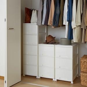 [日本製]クローゼットにも置けるキャスター付きスリムチェストワゴンの商品写真