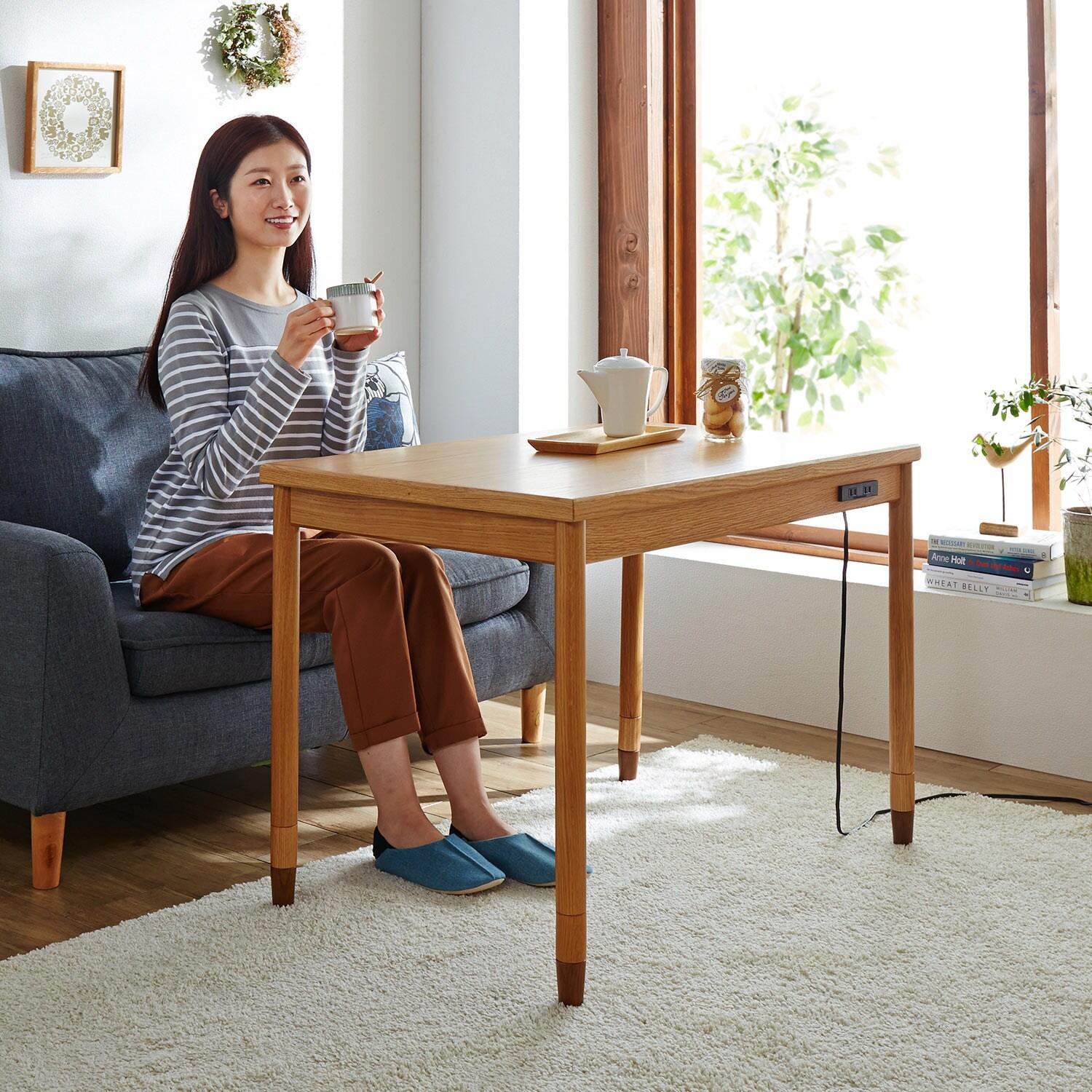 ソファー前にちょうどいい1人用こたつテーブル【こたつ布団付き】の商品写真