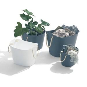 ロープ持ち手のやわらかマルチバスケット2個セット 【選べる4サイズ】の商品写真