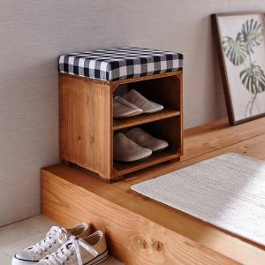 柄を選べる天然木の玄関ラック <幅34cm>の商品写真