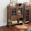 カバ材を使用した懐かしい風合いのラック付きキャビネットの商品写真