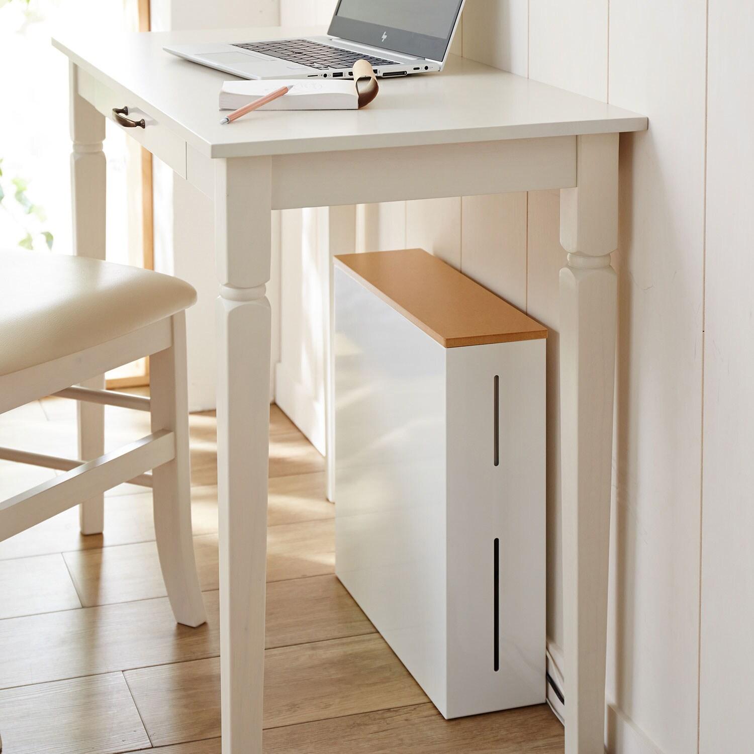 電源タップも収納できるツートンデザインのルーター収納ボックス[日本製]の商品写真