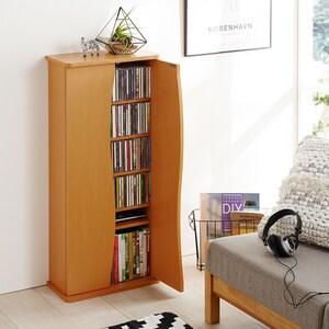 薄型コンパクト収納扉付き本棚の商品写真