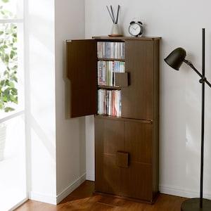 薄型コンパクトハイタイプ収納扉付き本棚の商品写真