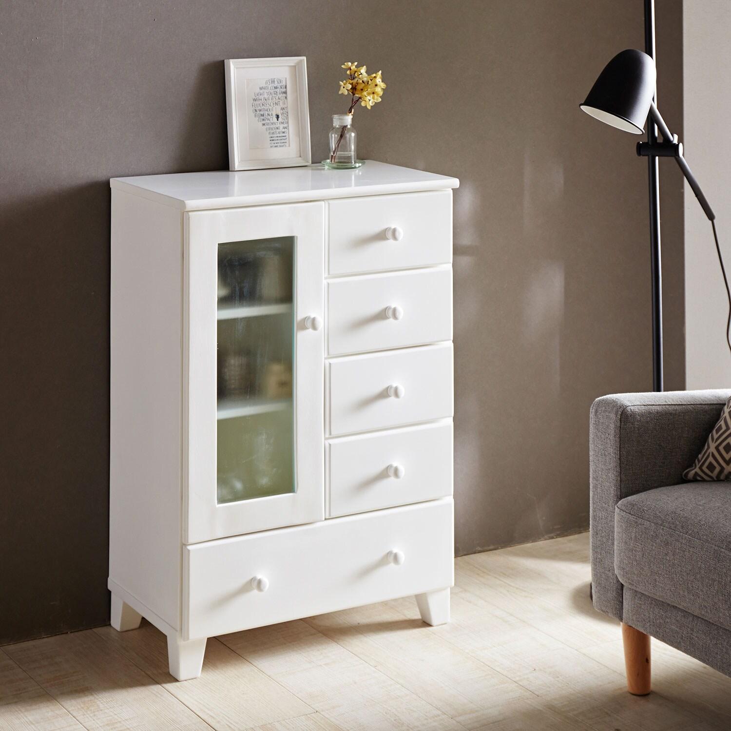 ホワイトインテリアにぴったりなリビングラック<ハイタイプ>の商品写真