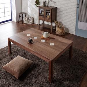 珪藻土タイルがはめ込まれた継脚こたつテーブルの商品写真