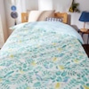 綿素材を使った掛け布団カバー(ボタニカルリーフ柄)の商品写真
