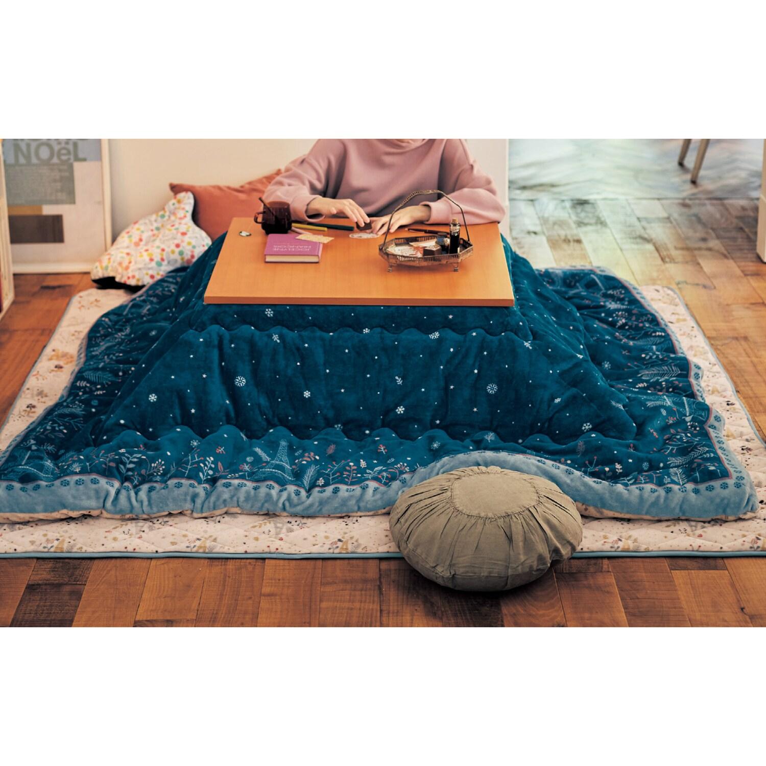 【ふっくらタイプ】リバーシブルこたつ布団掛け敷きセット"ノエル・パリ"「ミニラボ」の商品写真