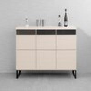 モノトーンデザインのスチール脚のリビングキャビネットの商品写真